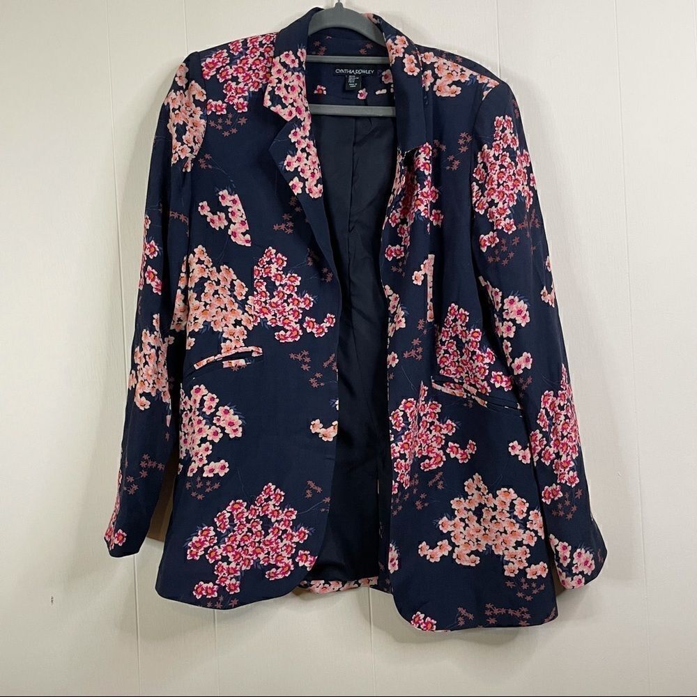 Cynthia Rowley Cherry Blossom Open Blazer